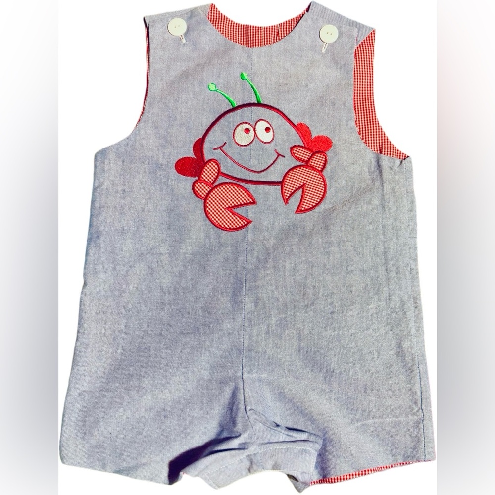 WISH UPON A STAR Boutique Boys NWOT 1 12 -18 Month Beach Crab Portrait Nautical